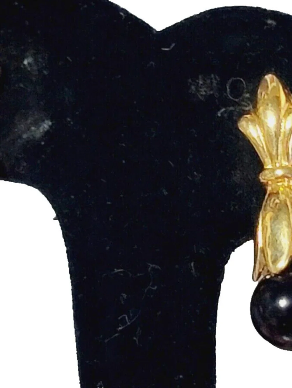 Premier Designs Torch Dangle Pierced Earrings Black Gold-tone Designer kp-8